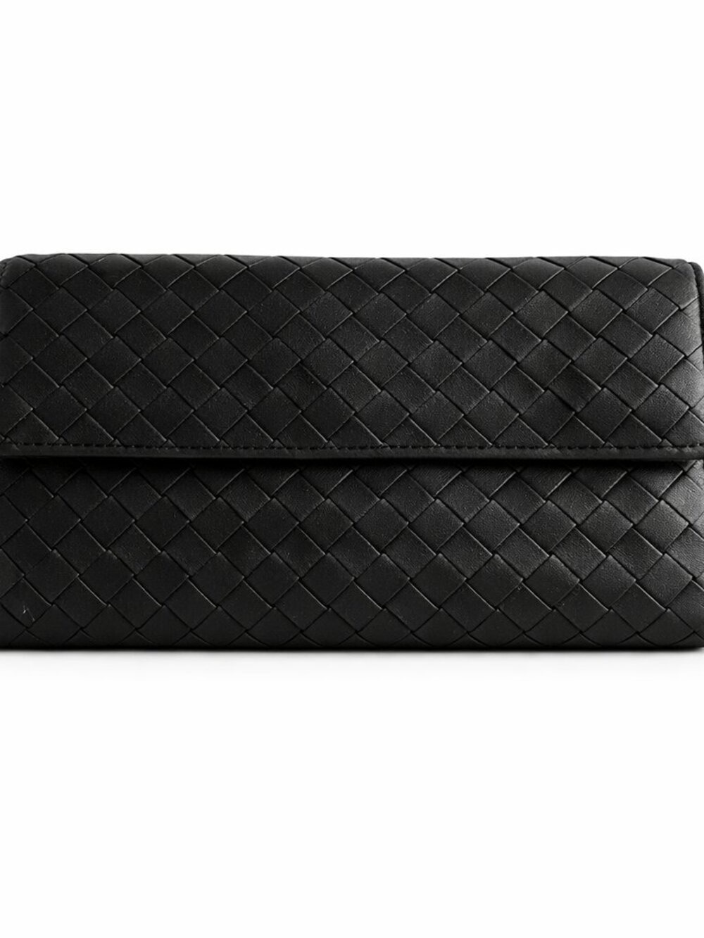 Bottega Veneta Black Intrecciato Leather Long Wallet EUC | Made in Italy